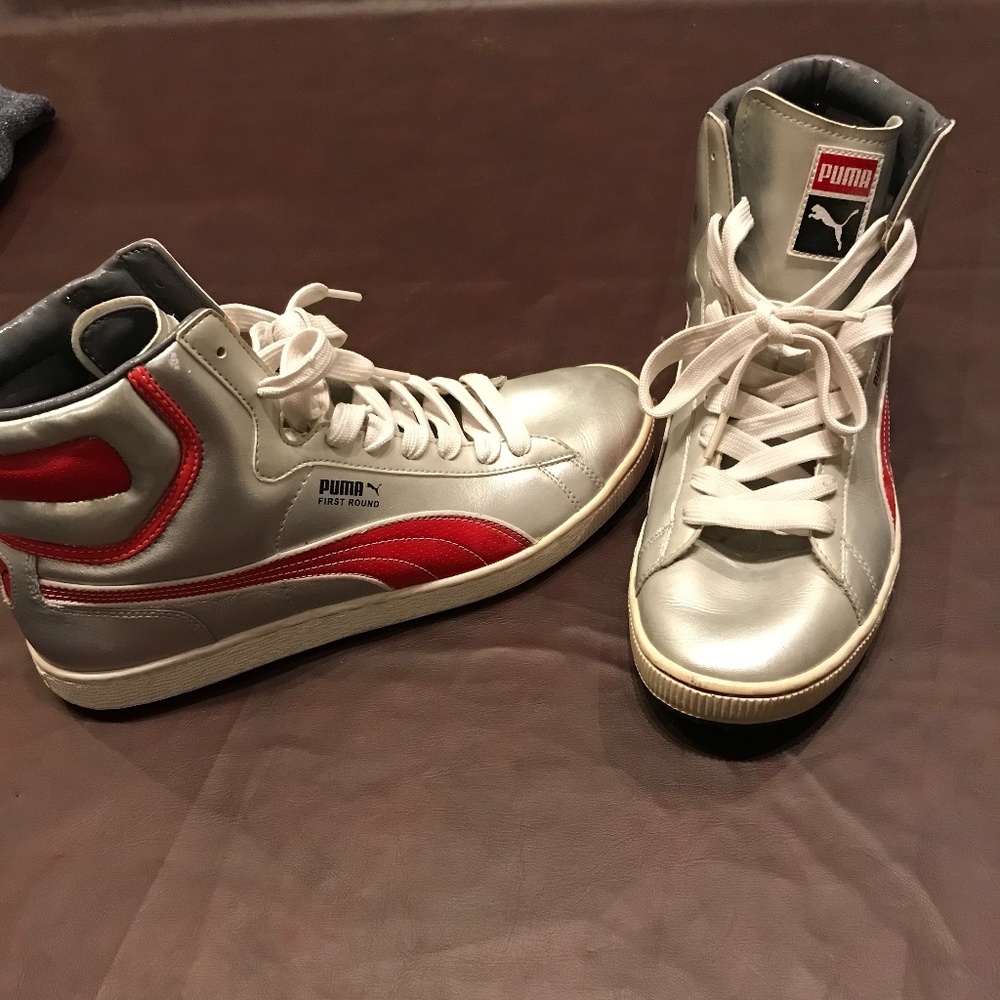 Puma vintage chrome and red high tops. Size 11 men’s